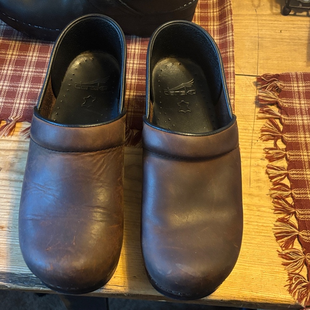 Woman’s Brown Leather Slip-On Clog